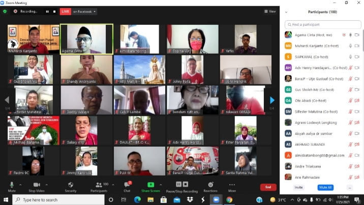 Relawan Jokowi melakukan Webinar