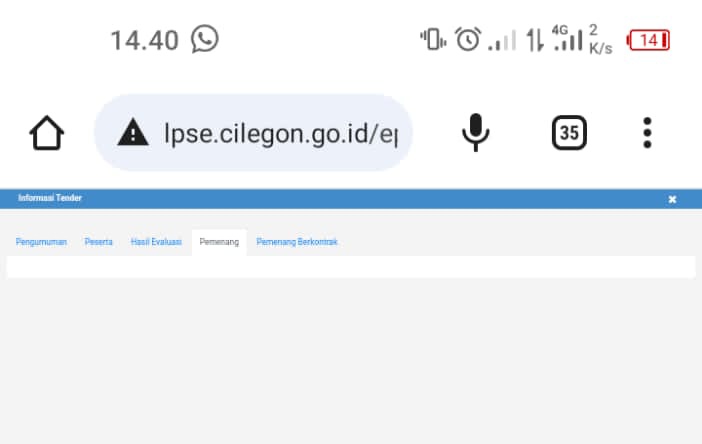 Web LPSE Kota Cilegon